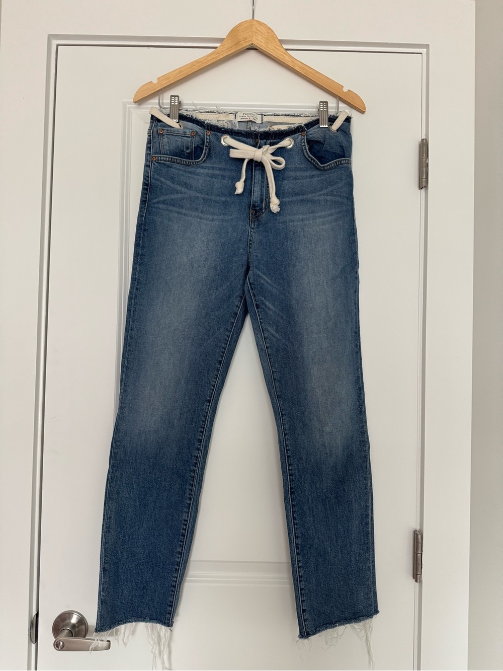 Principle Women’s Straight Leg Jeans with Drawstring Waist - Blue